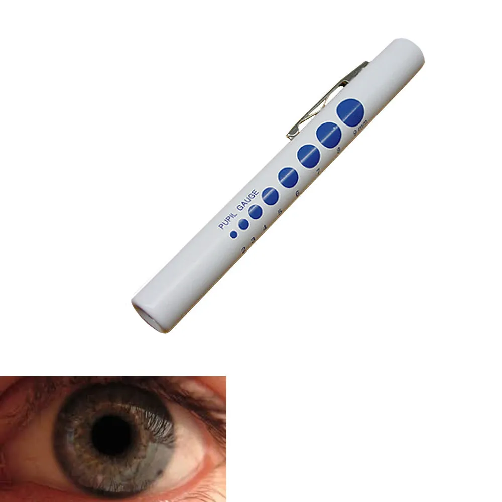 2 Medical Eye Pen Light Pupil Gauge Doctor Nurse First Aid Diagnostic Penlight !