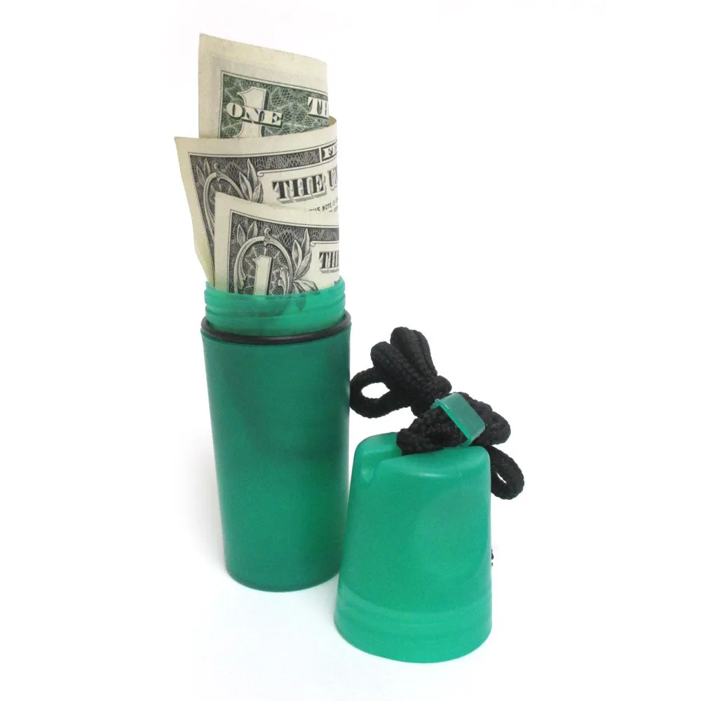 2 PC Waterproof Plastic Container Coin Money Key Storage Tube Safe Case Holder