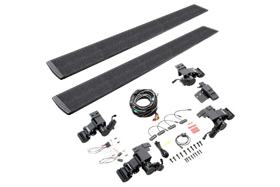 2015 19 Chevrolet Silverado 2500 & 3500 HD Crew Cab Go Rhino E-Board E1 Electric Running Board Kit - Bedliner Coating