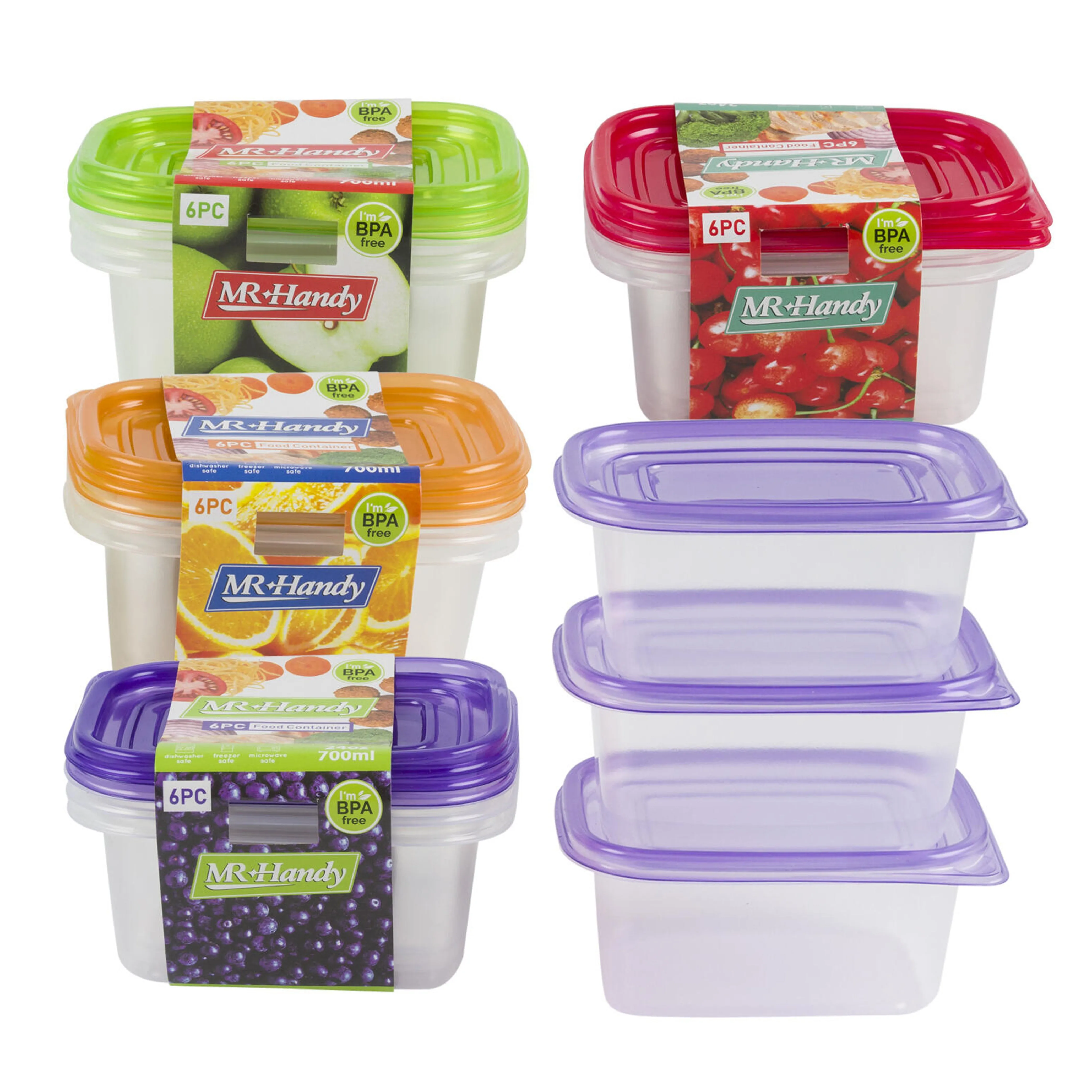 3pk Food Storage Container Freezer Microwave Dishwasher Safe Lids Lunch BPA FREE