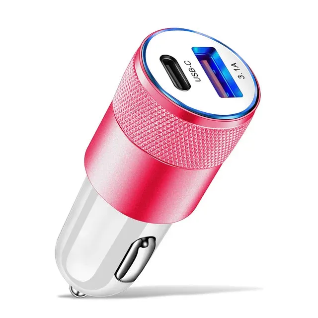 66W USB-C Fast Car Charger with Dual Ports