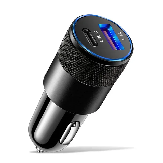 66W USB-C Fast Car Charger with Dual Ports