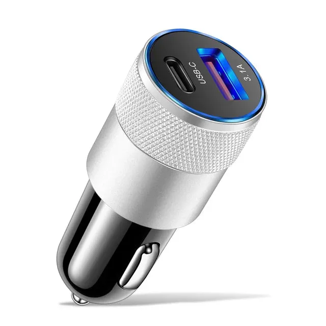66W USB-C Fast Car Charger with Dual Ports