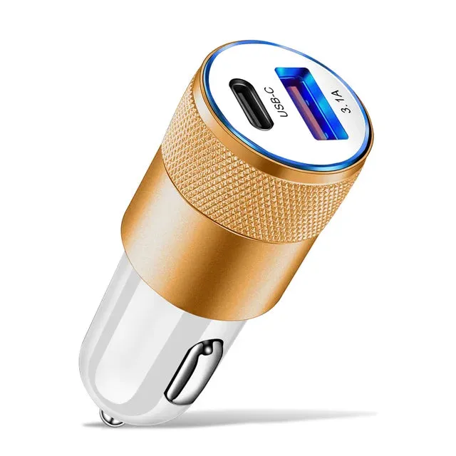 66W USB-C Fast Car Charger with Dual Ports