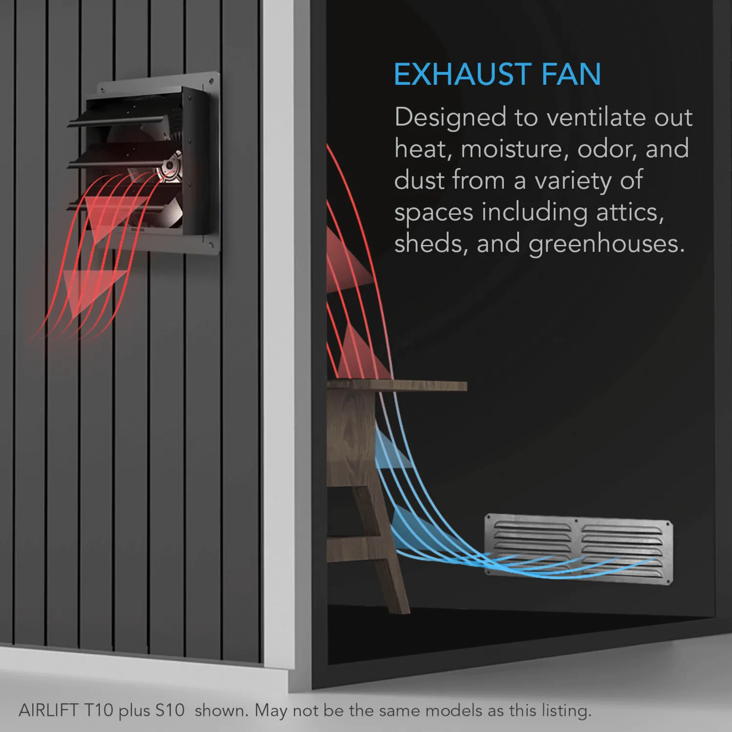 AC Infinity AIRLIFT T20, Shutter Exhaust Ventilation Fan 20", Temperature Humidity Controller