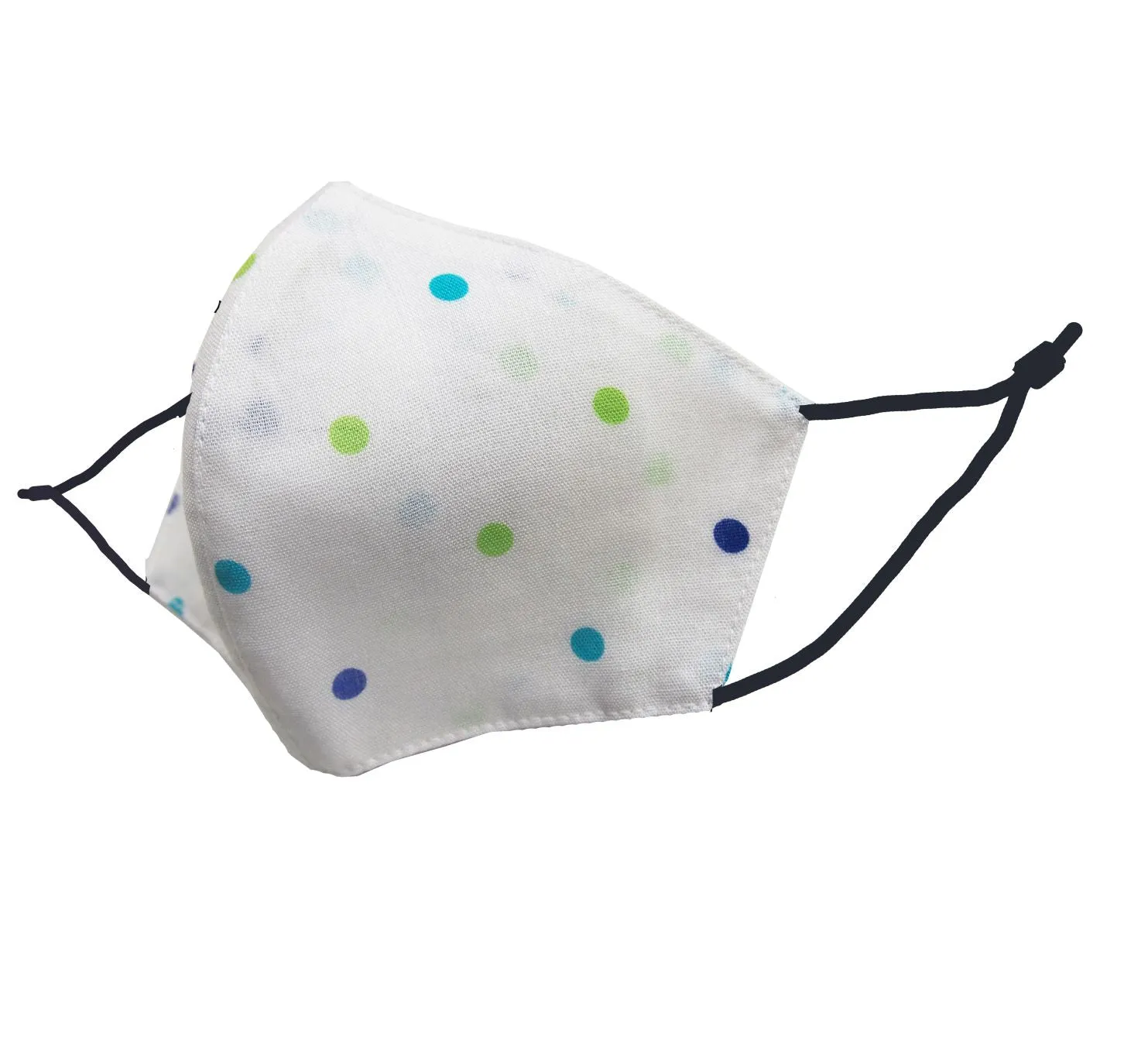 Adults - Fridaze 100% Linen Face Mask incl. one PM 2.5 Filter - Blu/Grn Dots