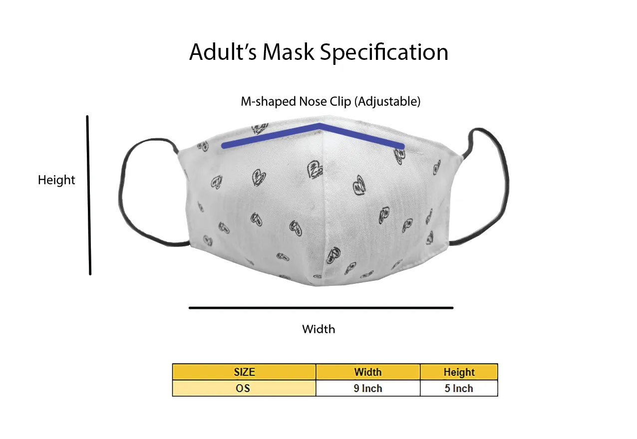 Adults - Fridaze 100% Linen Face Mask incl. one PM 2.5 Filter - Blu/Grn Dots