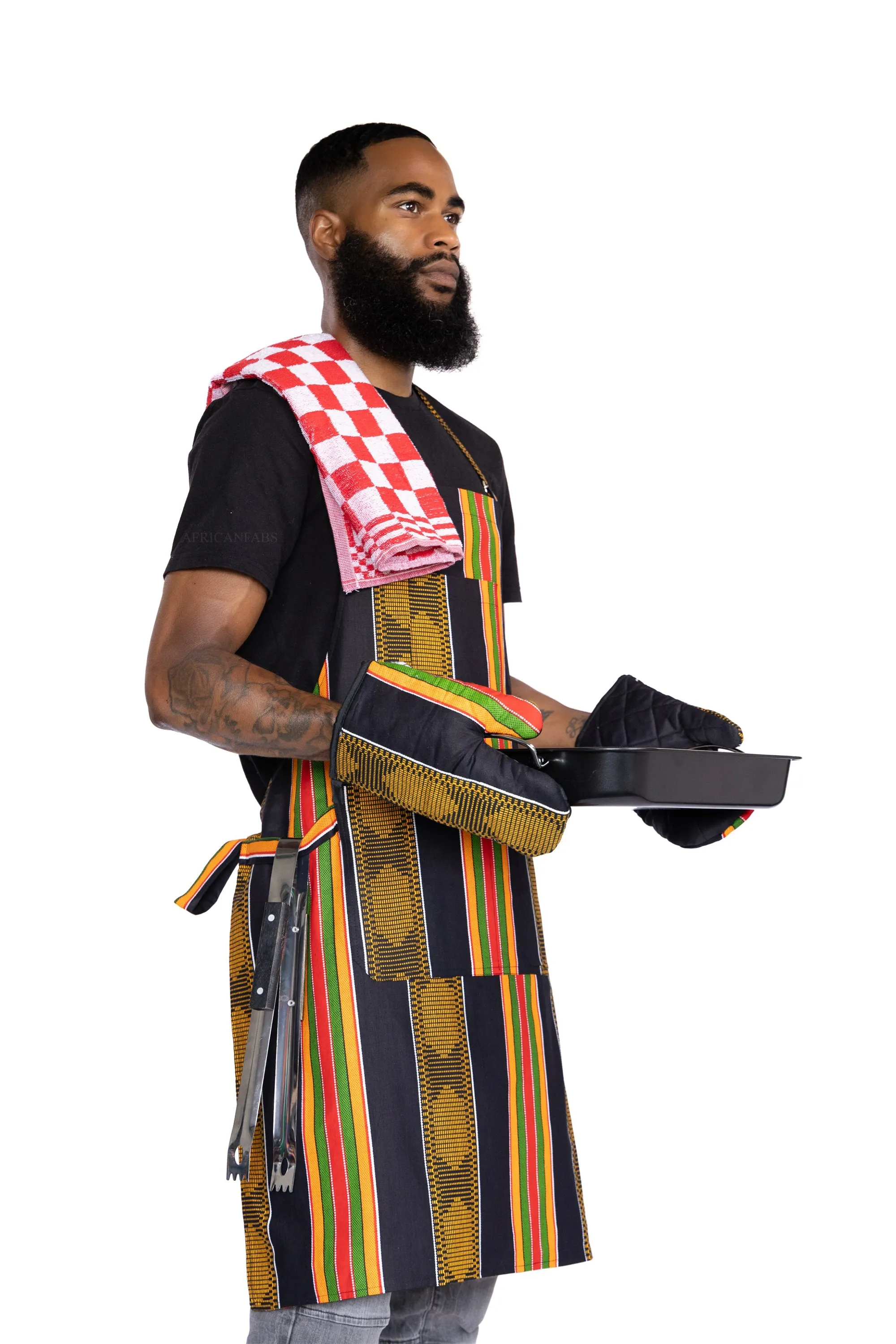 African Print Oven Mitts - KENKEY Kente print