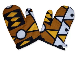 African Print Oven Mitts - MUFETE Samakaka print