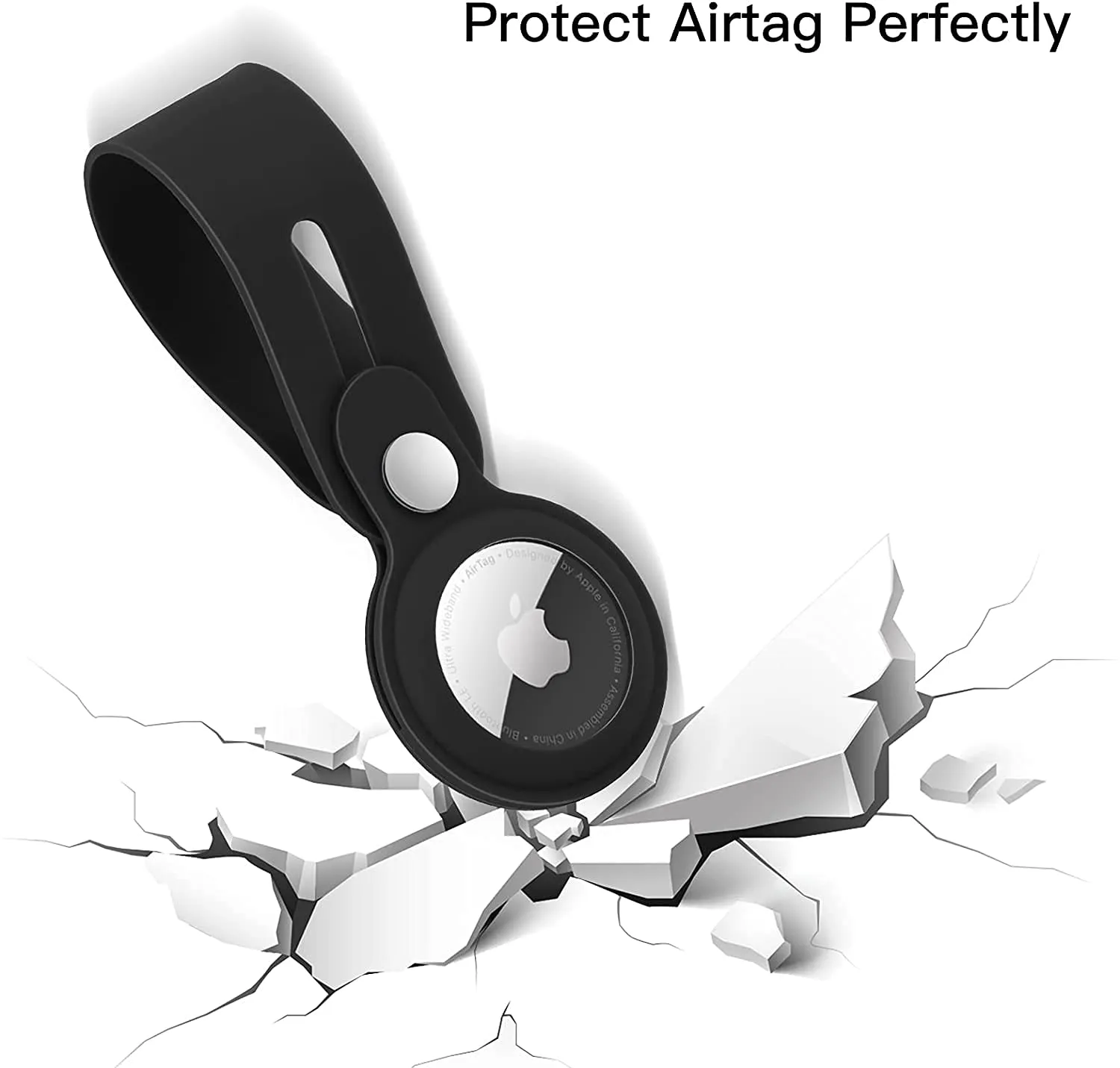 Apple Airtags-(2021) (FOSO) Silicone Loop Case - Gray