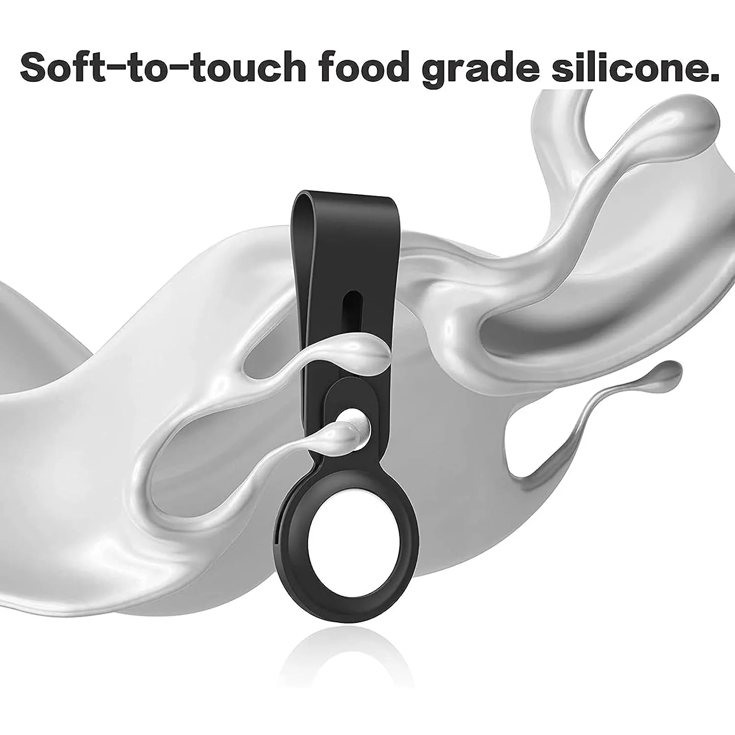 Apple Airtags-(2021) (FOSO) Silicone Loop Case - Gray