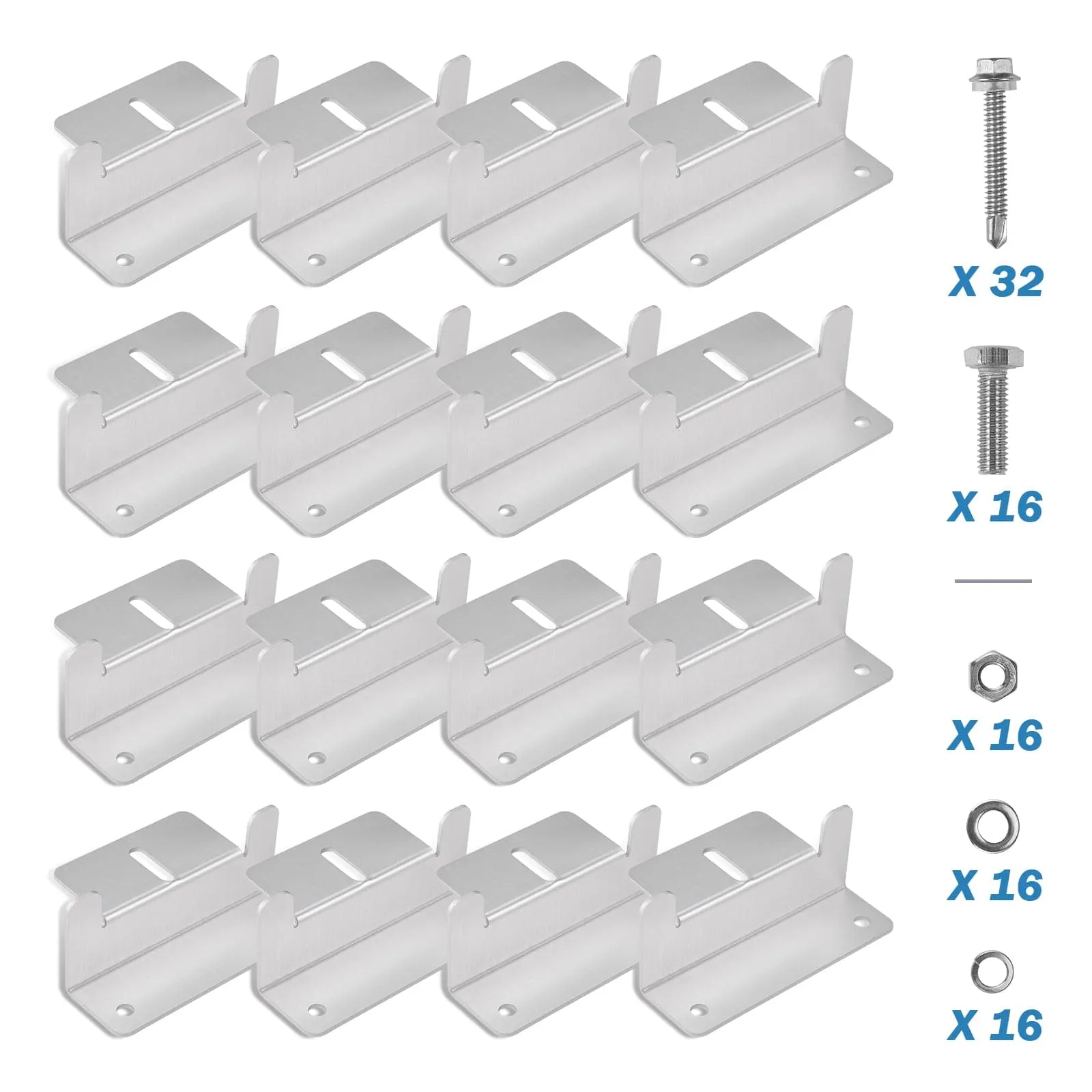 BougeRV Solar Panel Mounting Z Bracket Mount Kits (4 set 16 Units）