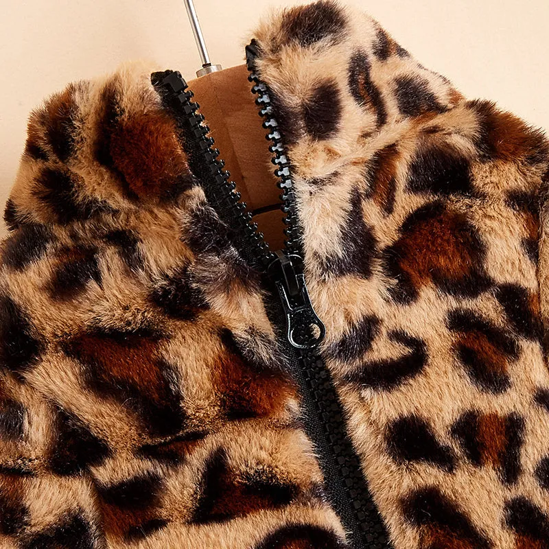 Dog Leopard Zipper Coat