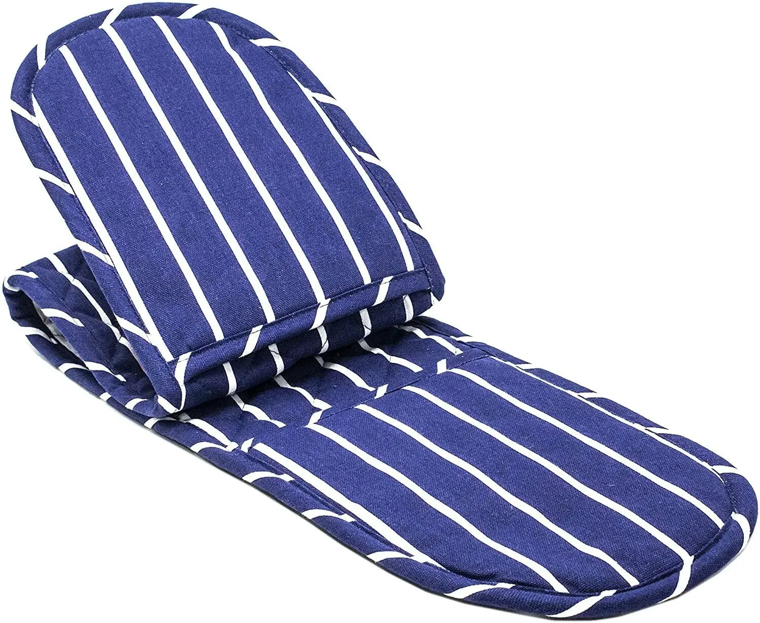 Double Oven Gloves, Blue, Traditional Oven Gloves and Pot Holder, 36" Reach