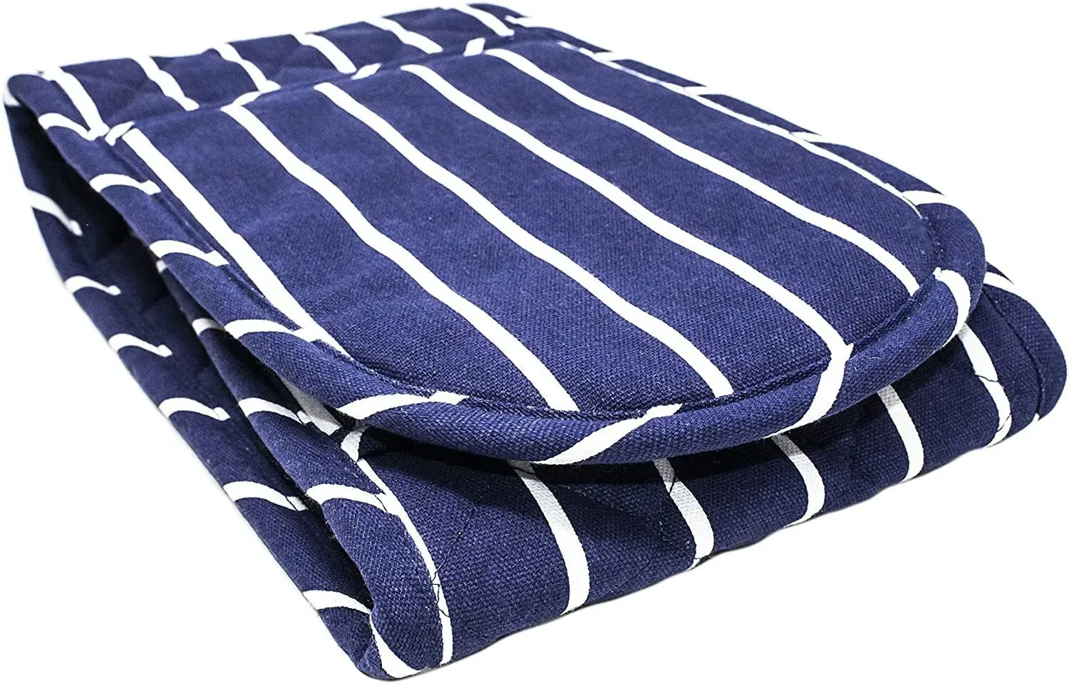 Double Oven Gloves, Blue, Traditional Oven Gloves and Pot Holder, 36" Reach