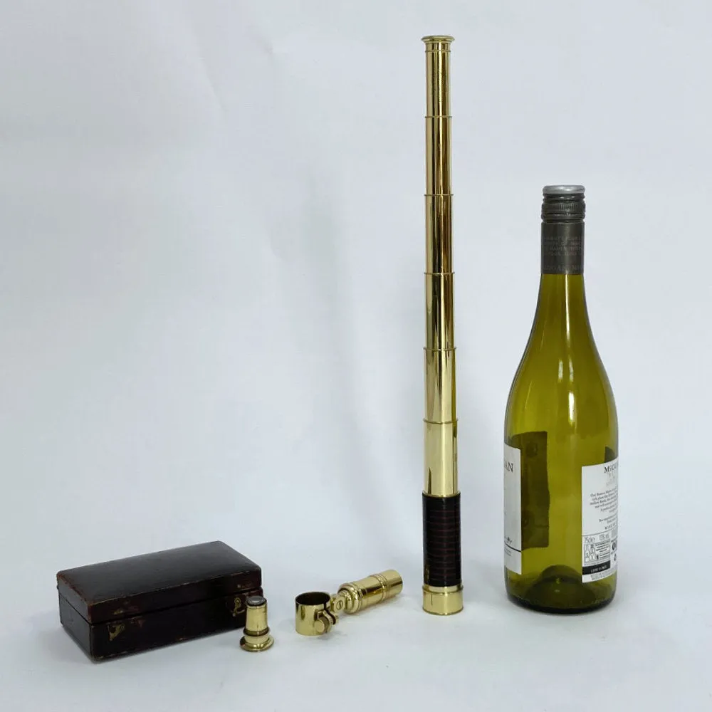 Early Victorian Cased Miniature Baleen Telescope by WE & F Newton of Fleet Street