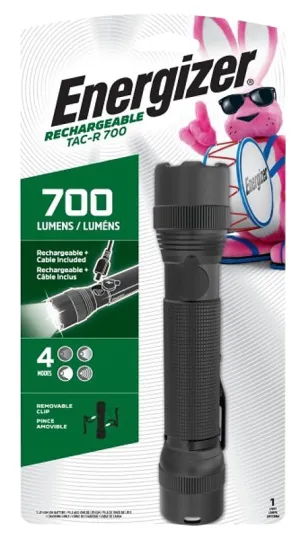 Energizer ENPMTRL8 Rechargeable Flashlight, Lithium-Ion Battery, 700 Lumens Lumens, 2 hr Run Time, Black :CD: QUANTITY: 1