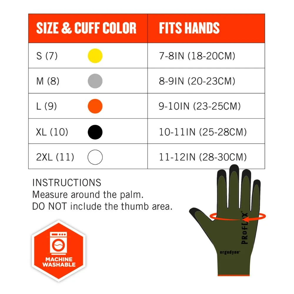 Ergodyne 10346 #7042 1-pair 2XL Green ANSI A4 Nitrile Coated CR Gloves