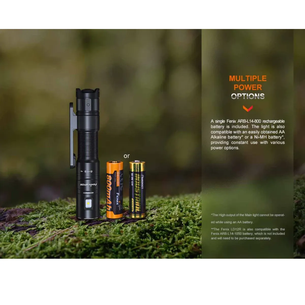 FENIX LD12R 600 LUMEN RECHARGEABLE EDC FLASHLIGHT