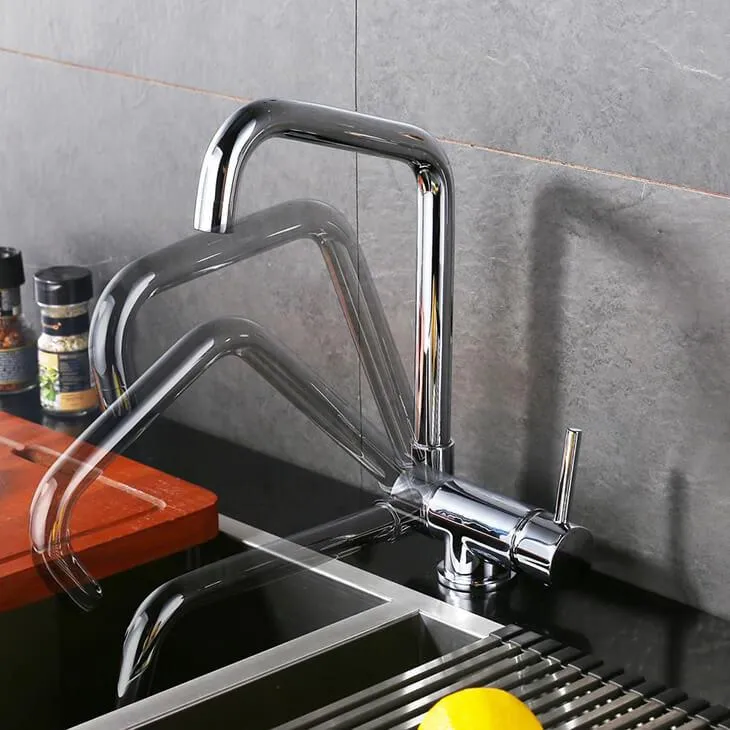 Homelody Front Window Kitchen Faucet Single Lever Swivel Spout Rotatable