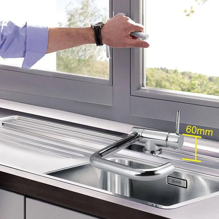 Homelody Front Window Kitchen Faucet Single Lever Swivel Spout Rotatable