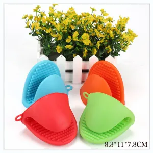 Kitchen Cooking Oven Glove Heat Resistant Silicone Cake Bakeware Gloves Short Finger Hand Clip Oven Mitts P Anti-Slip Pot Holder