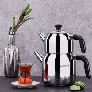 Korkmaz Kappa A079-01 Stainless Steel Turkish Teapot, 145.4 Oz