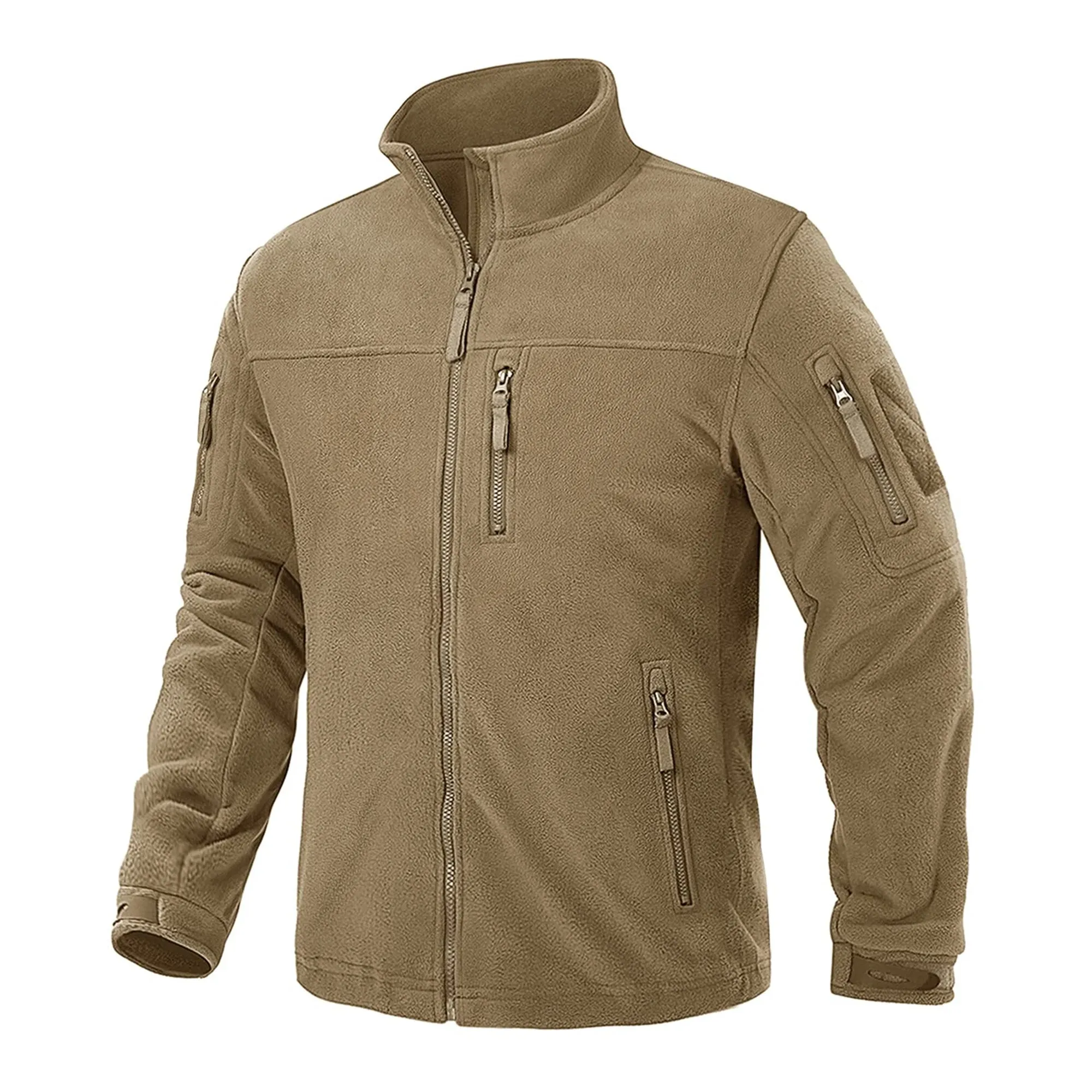 MAGCOMSEN Men's Fleece Jackets Fall Winter Cold Weather Thermal Safari Jackets Windproof Full Zip Jackets Field Work Outwear