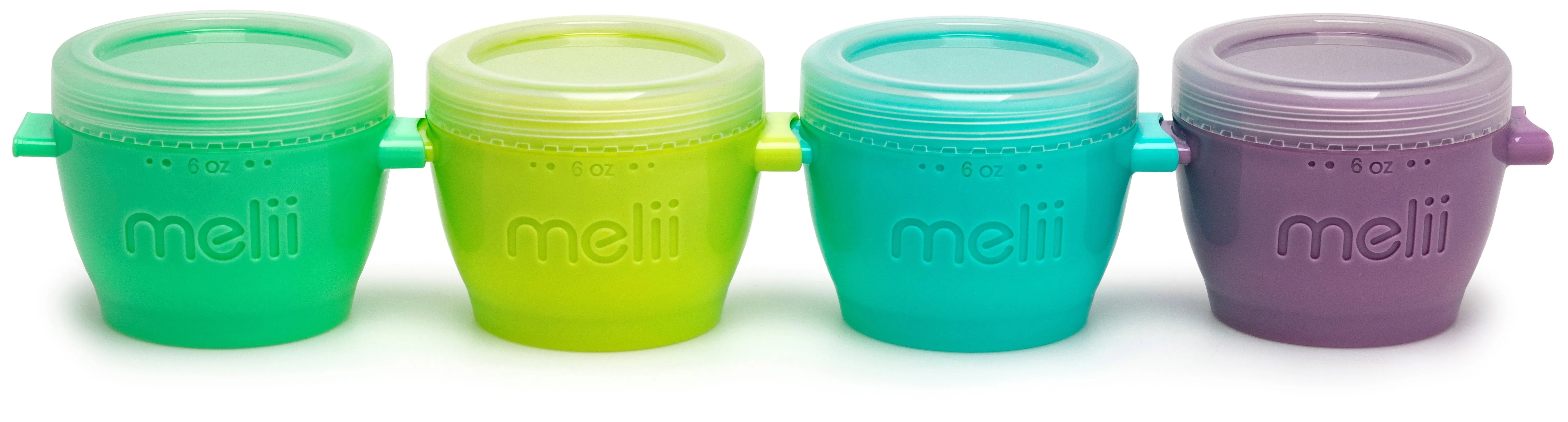 Melii Snap & Go Pods Baby Food Storage Container 6Oz, 4 Pcs