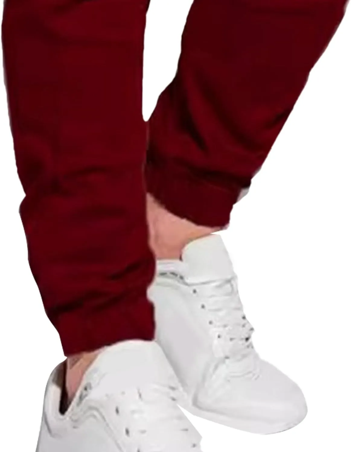 Men's Slim Fit Elastic Waist Running Pants Solid Cotton Jogging Trousers Drawstring Hiking Outdoor Sweatpants