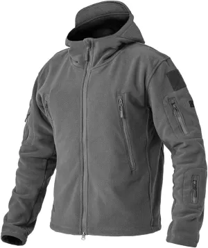 Men'S Winter Fleece Jackets Hooded Warm Military Tactical Coats Sport Outdoor Fleece Jacket Coats