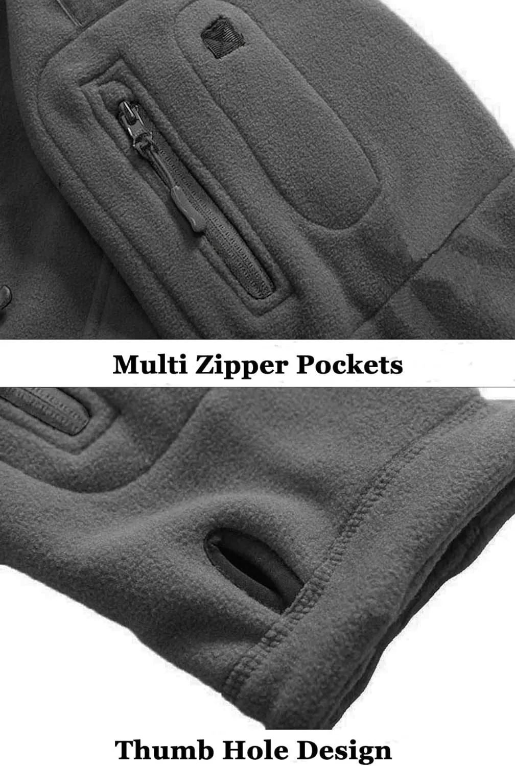 Men'S Winter Fleece Jackets Hooded Warm Military Tactical Coats Sport Outdoor Fleece Jacket Coats