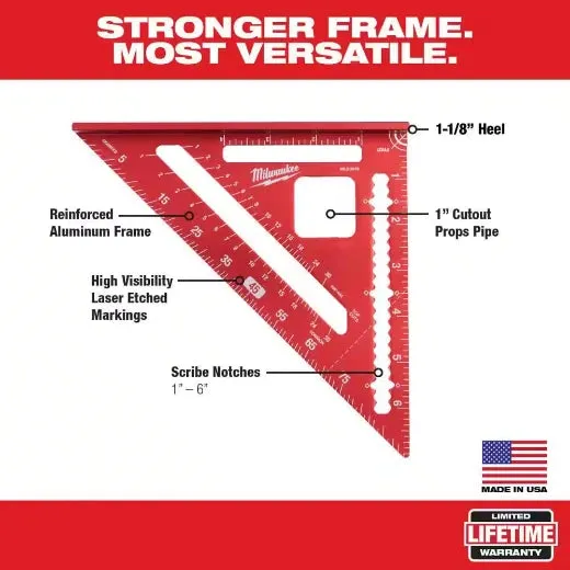 Milwaukee MLSQ070P Tool 7-inch Rafter Square and 4-1/2-inch Trim Square Set