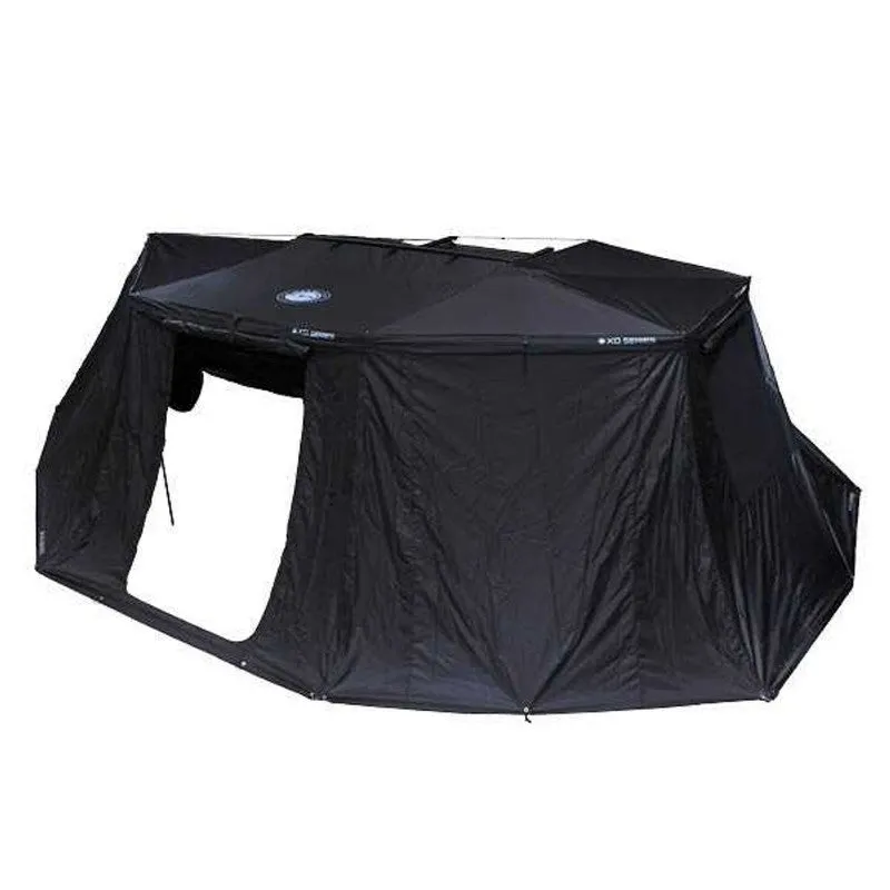 Overland Vehicle Systems XD Nomadic 270 Degree Awning & Wall Kit Combo with Lights, Black Out, Black Body , Trim, And Travel Cover