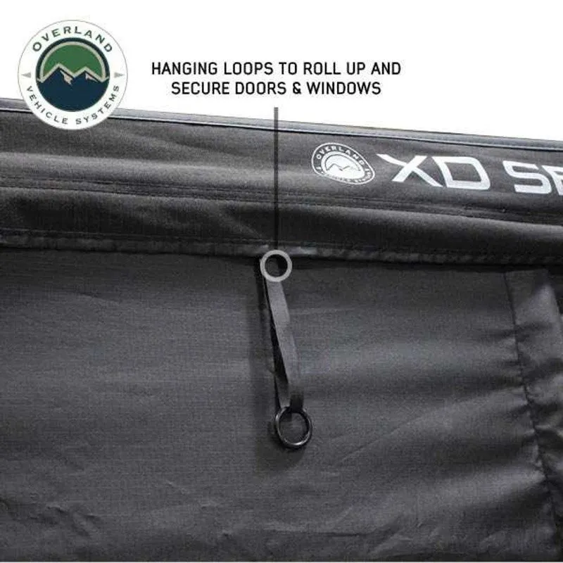 Overland Vehicle Systems XD Nomadic 270 Degree Awning & Wall Kit Combo with Lights, Black Out, Black Body , Trim, And Travel Cover