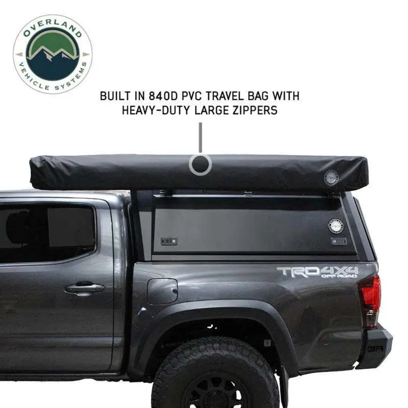 Overland Vehicle Systems XD Nomadic 270 Degree Awning & Wall Kit Combo with Lights, Black Out, Black Body , Trim, And Travel Cover