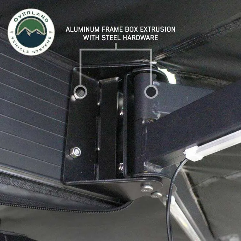 Overland Vehicle Systems XD Nomadic 270 Degree Awning & Wall Kit Combo with Lights, Black Out, Black Body , Trim, And Travel Cover