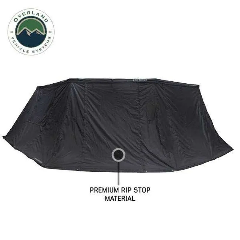 Overland Vehicle Systems XD Nomadic 270 Degree Awning & Wall Kit Combo with Lights, Black Out, Black Body , Trim, And Travel Cover