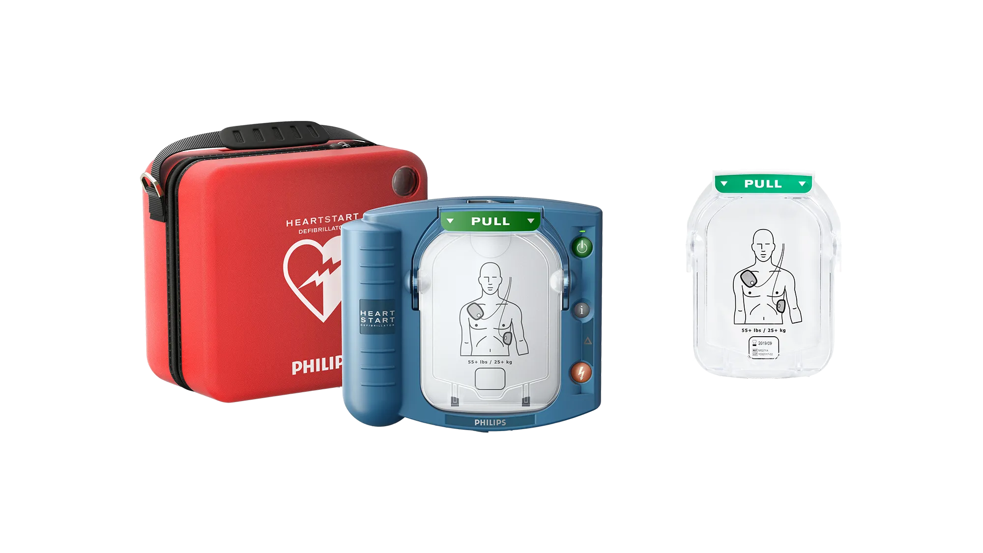 Philips HeartStart OnSite Automated External Defibrillator AED with Standard Carry Case, Battery and SMART Adult Pads