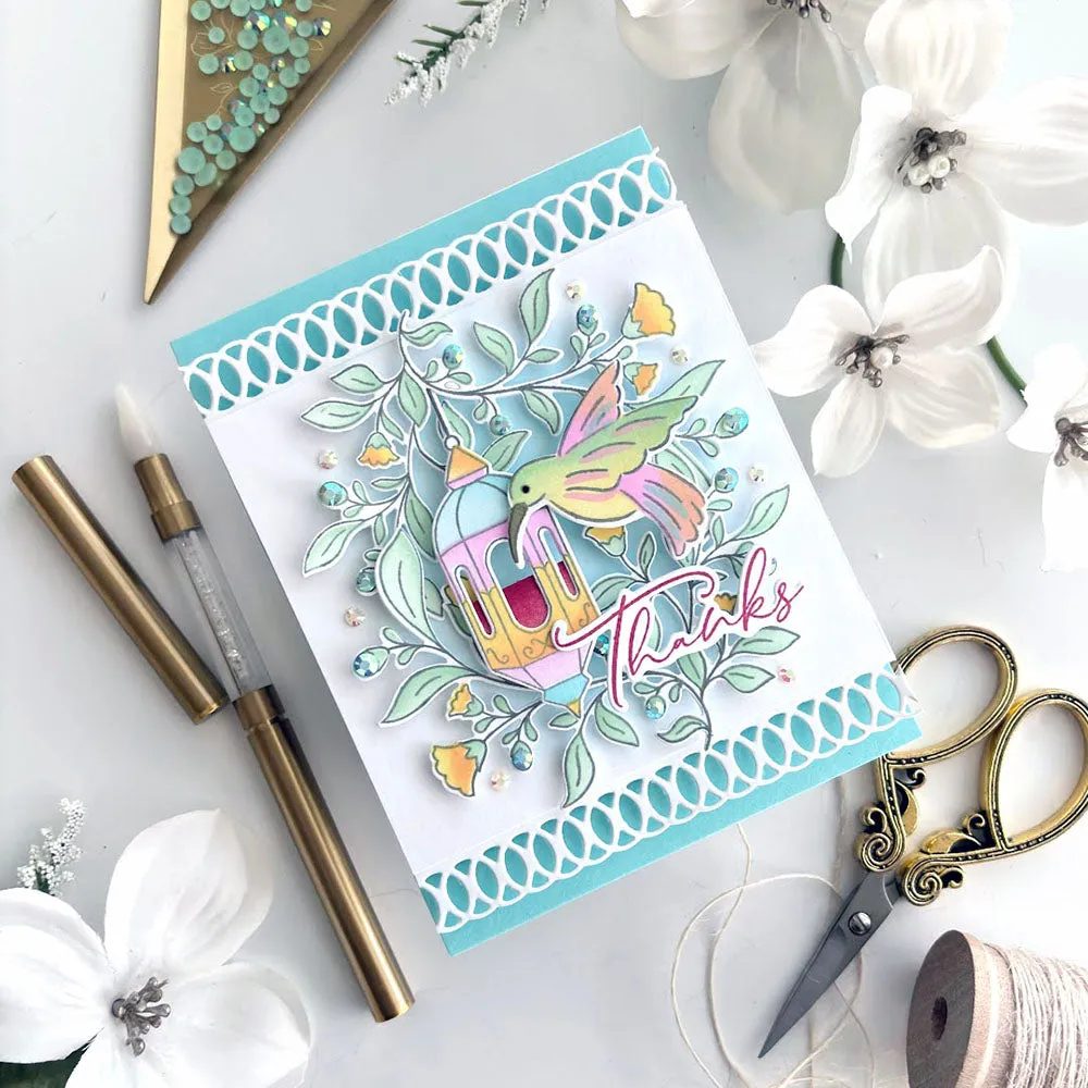 Pinkfresh Studio Hot Foil Plate Lantern Botanicals