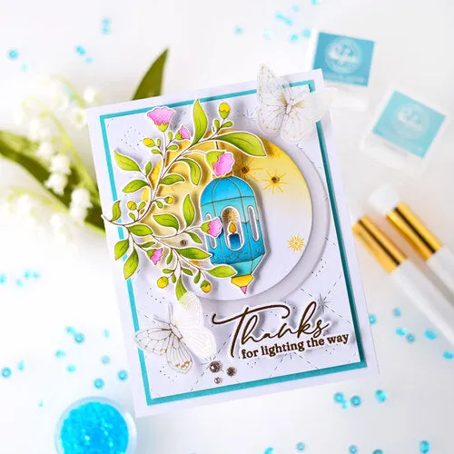 Pinkfresh Studio Hot Foil Plate Lantern Botanicals