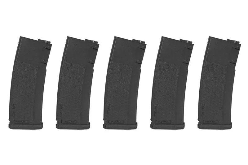 Set of 5 125BBs S-Mag Mid-Cap magazines - black