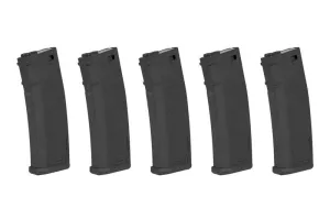 Set of 5 125BBs S-Mag Mid-Cap magazines - black