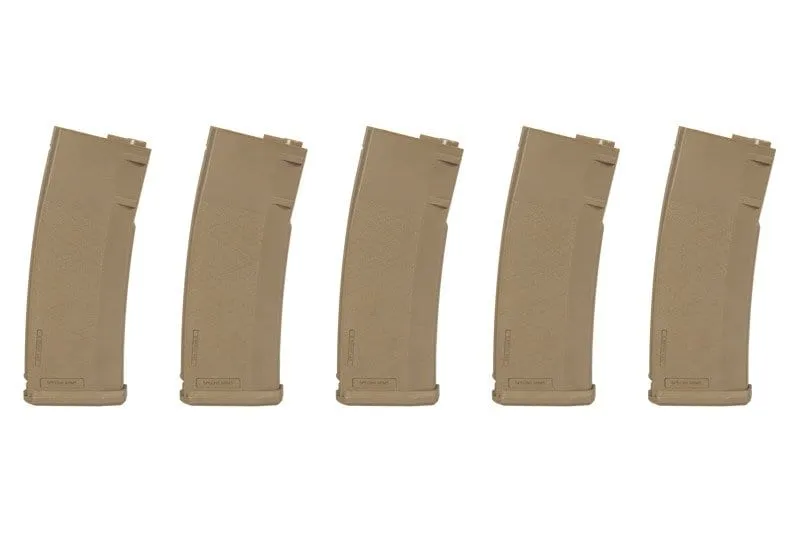 Set of 5 380BBs S-Mag Hi-Cap magazines - Tan