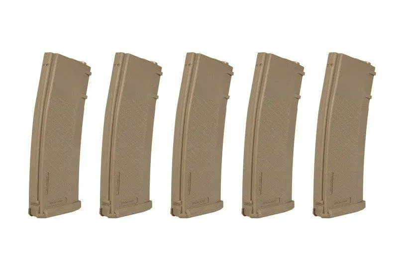 Set of 5 380BBs S-Mag Hi-Cap magazines - Tan