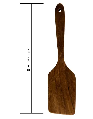 Single Teak Wood Spoon perforated quick drain SPATULA F Kitchen Utensil