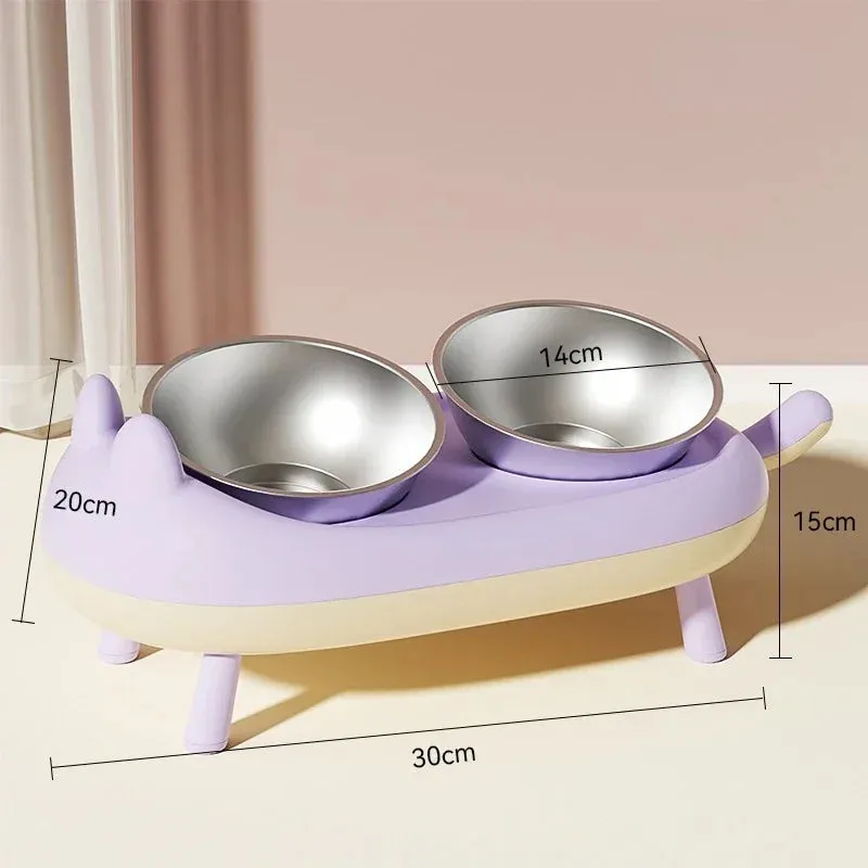 Stainless Steel Double Bowl Feeder