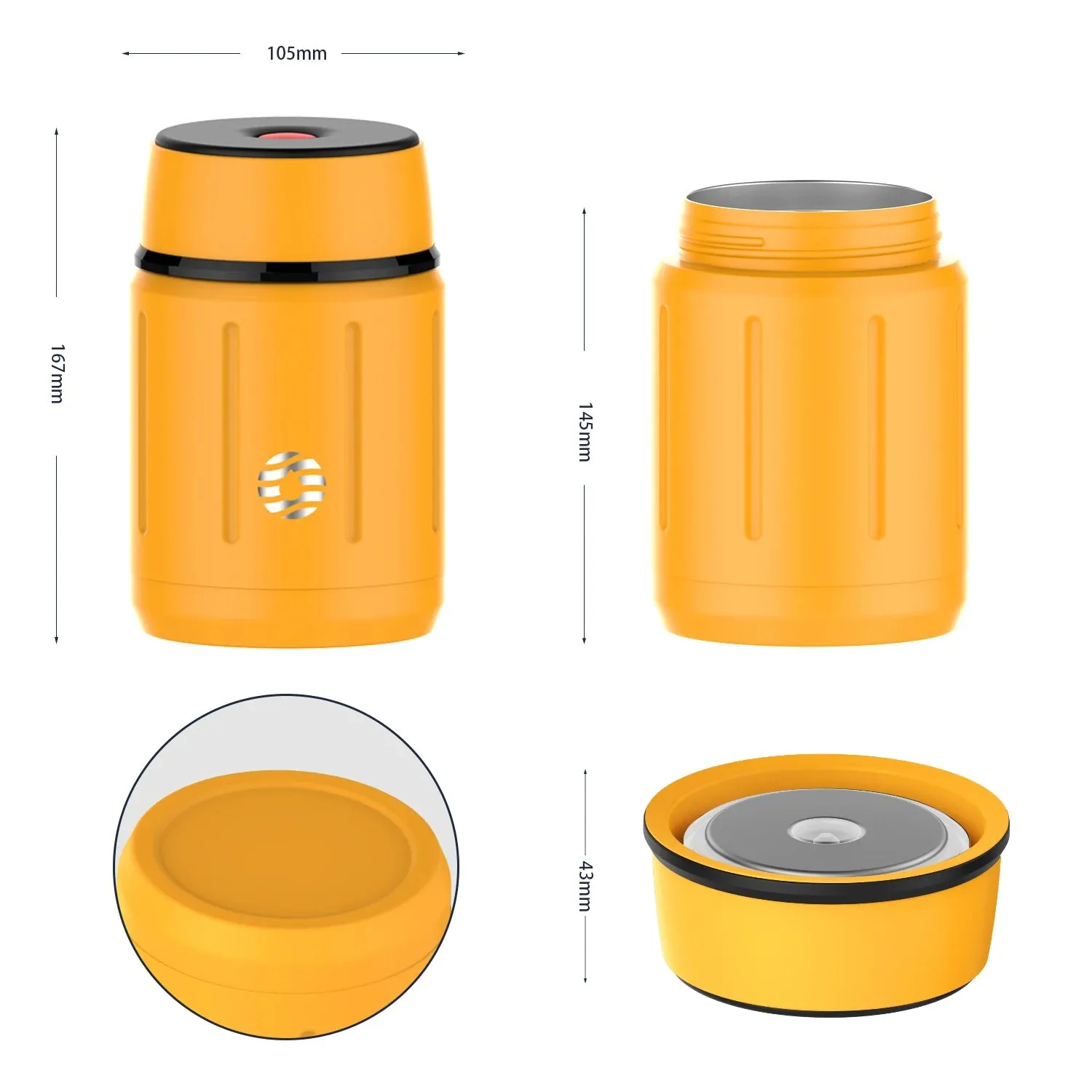 Stainless Steel  Lunch Container 750ML with Spoon