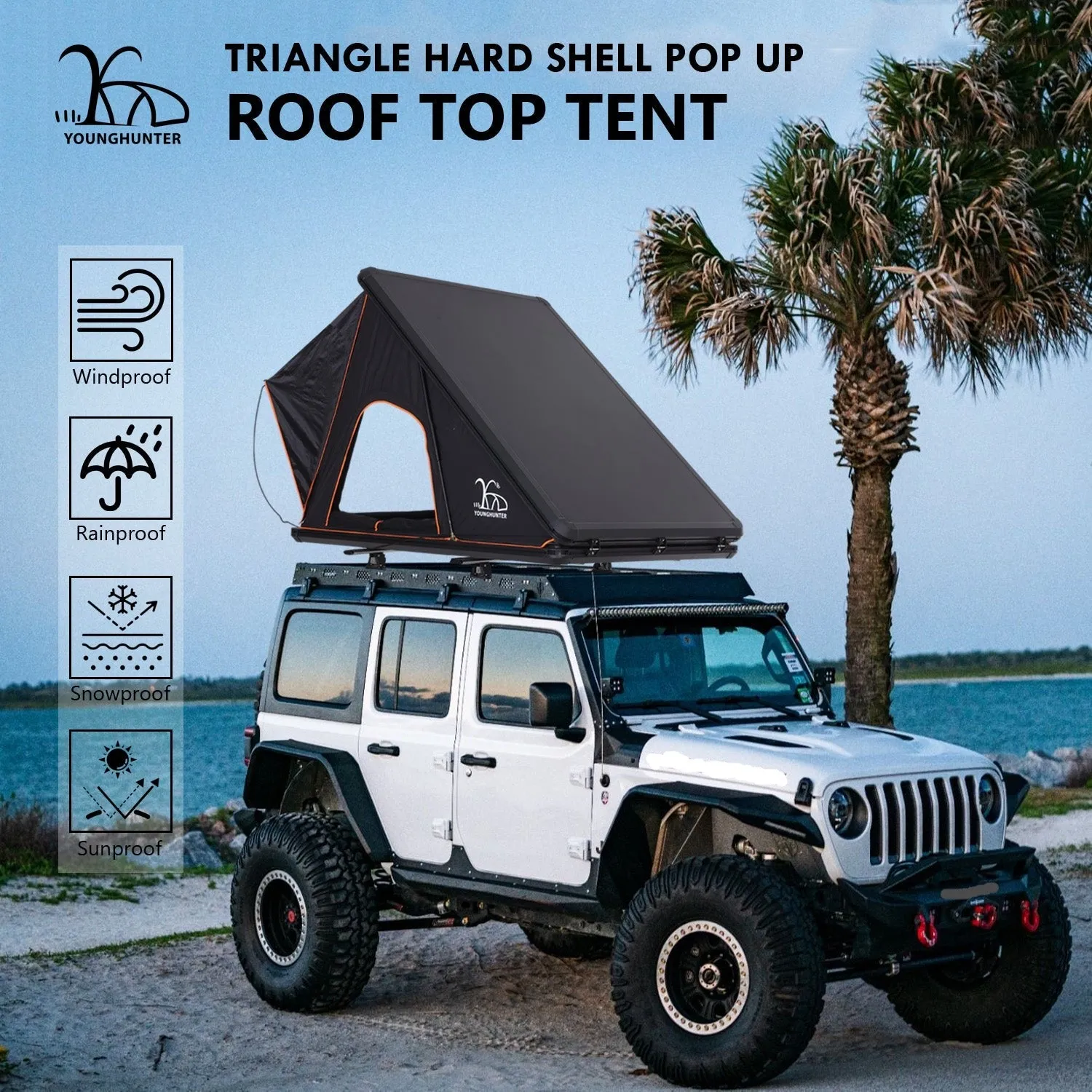 Triangle Rtt Aluminum Hard Shell Car Fj Cruiser Roof Top Tent