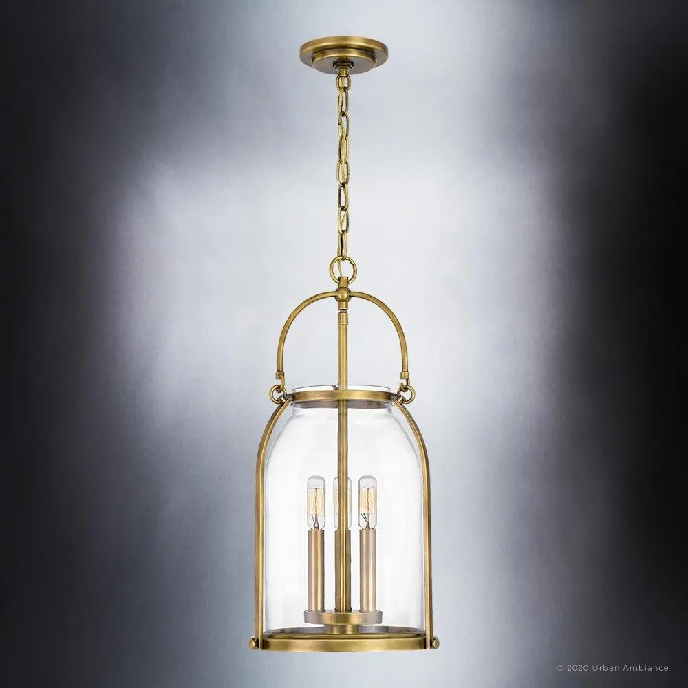 UQL4190 French Rustic Chandelier 21.5''H x 11''W, Rustic Brass Finish, Retford Collection